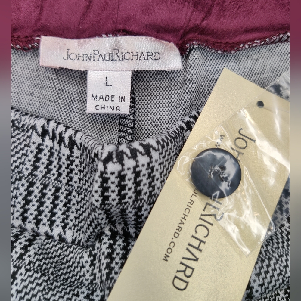 NWT John Paul Richard Plaid Houndstooth Pants - Picture 3 of 3